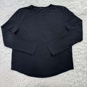Lululemon Shirt Womens Extra Large Black Long Sleeve Crewneck T-Shirt Casual XL